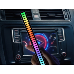 Ledy usb reakcja na dźwięk multikolor neon listwa rgb led mruga akumulator
