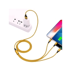Kabel usb 3w1 do telefonu przewód lightning iphone micro usb type-c 1,2m