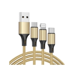 Kabel usb 3w1 do telefonu przewód lightning iphone micro usb type-c 1,2m