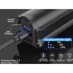 Lampka na rower rowerowa led światło przód tył usb aku kierownicę zestaw