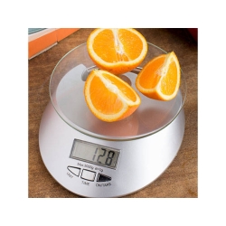 Elektroniczna waga kuchenna szklana 5kg / 1g zegar