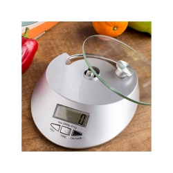 Elektroniczna waga kuchenna szklana 5kg / 1g zegar