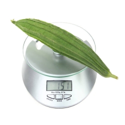 Elektroniczna waga kuchenna szklana 5kg / 1g zegar