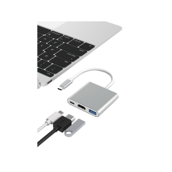 Przejściówka adapter 3w1 hub usb-c usb 3.0 hdmi 4k