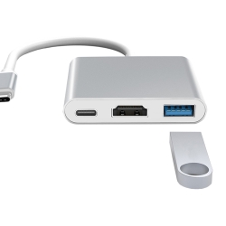 Przejściówka adapter 3w1 hub usb-c usb 3.0 hdmi 4k