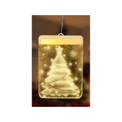 Witraż led 3d na okno ozdoba lampki świąteczne
