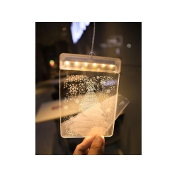 Witraż led 3d na okno ozdoba lampki świąteczne