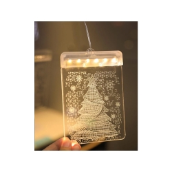 Witraż led 3d na okno ozdoba lampki świąteczne