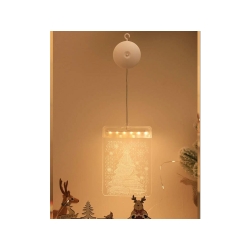 Witraż led 3d na okno ozdoba lampki świąteczne