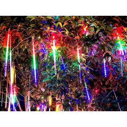 Lampki sople meteory led padający śnieg 50cm ip44 Multikolor