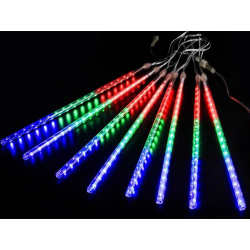 Lampki sople meteory led padający śnieg 50cm ip44 Multikolor