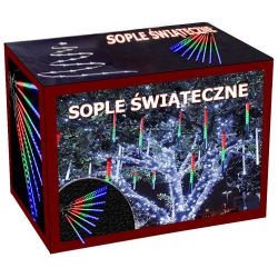 Lampki sople meteory led padający śnieg 50cm ip44 Multikolor