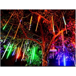 Lampki sople meteory led padający śnieg 50cm ip44 Multikolor