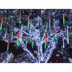 Lampki sople meteory led padający śnieg 50cm ip44 Multikolor