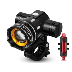 Lampka na rower rowerowa led t6 zestaw przód tył