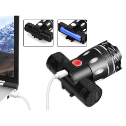 Lampka na rower rowerowa led t6 zestaw przód tył