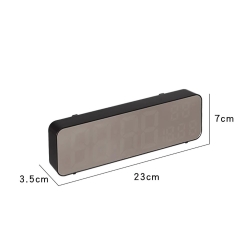 Zegar elektroniczy cyfrowy led budzik termometr lustro stojący usb baterie