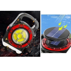 Latarka solarna przenośna lampka akumulatorowa led powerbank reflektor moc
