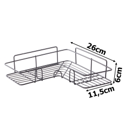 Półka łazienkowa do łazenki pod prysznic narożna loft wisząca haczyk czarna