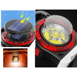 Latarka solarna przenośna lampka akumulatorowa led powerbank reflektor moc