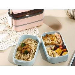 Śniadaniówka z przegródkami piętrowy pojemnik xxl sztućce lunchbox 1400ml