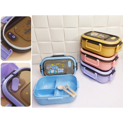 Lunchbox śniadaniówka pojemnik na śniadanie obiad z przegródkami sztućce