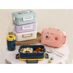 Lunchbox śniadaniówka pojemnik na śniadanie obiad z przegródkami sztućce