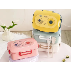 Lunchbox śniadaniówka pojemnik na śniadanie obiad z przegródkami sztućce