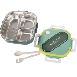 Śniadaniówka z przegródkami pojemnik sztućce lunchbox do mikrofali 1000ml