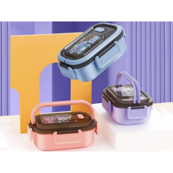 Lunchbox śniadaniówka pojemnik na śniadanie obiad z przegródkami sztućce