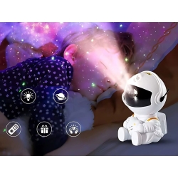 Projektor gwiazd astronauta galaktyka lampka nocna niebo laserowy led pilot