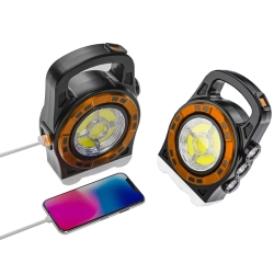 Latarka solarna przenośna lampka akumulatorowa led powerbank reflektor moc