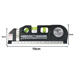 Poziomica laserowa precyzyjna z miarką 2,5m miara laser 3 tryby led usb