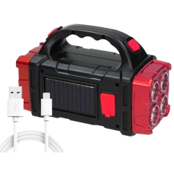 Latarka solarna przenośna lampka akumulatorowa led cob powerbank reflektor