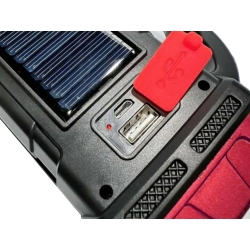 Latarka solarna przenośna lampka akumulatorowa led cob powerbank reflektor