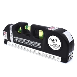 Poziomica laserowa precyzyjna z miarką 2,5m miara laser 3 tryby led usb