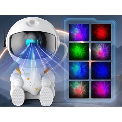 Projektor gwiazd astronauta galaktyka lampka nocna niebo laserowy led pilot