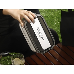 Śniadaniówka z przegródkami piętrowy pojemnik xxl sztućce lunchbox 1400ml