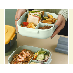Lunchbox śniadaniówka pojemnik na śniadanie obiad z przegródkami sztućce