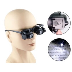 Lupa okulary zegarmistrzowskie serwis podświetlenie 2 led 2x 6x 8x 12x 24x