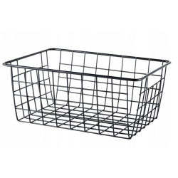 Kosz koszyk organizer metalowy druciany loft do kuchni na owoce czarny duży