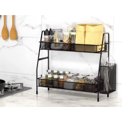 Półka kuchenna organizer kuchenny stojący dwupoziomowy loft z koszyczkiem