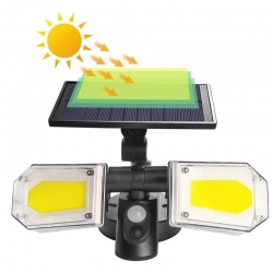 Lampa ścienna solarna COB-130LED z czujnikiem ruchu i zmierzchu ip65