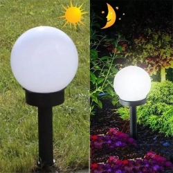 Lampy ogrodowe kule solarne białe zimne 10cm zestaw małych 3 kulek