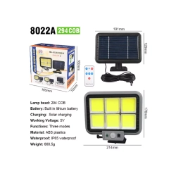 Duży halogen solarny HS-8022 pilot, czujnik ruchu i zmierzchu 40W 12cob