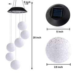 Wiszące kule solarne lampki ogrodowe LED białe za dnia kolorowe w nocy