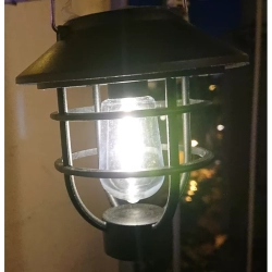 Lampa ogrodowa solarna w stylu retro wbijana lub wisząca 37,5 Ø10 cm