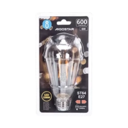 Żarówka retro ST64 Edison E27 Filament złotawa Amber 2200K 6W 600lm