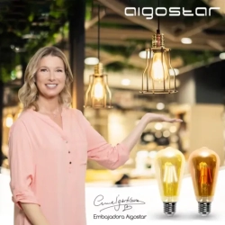 Żarówka retro ST64 Edison E27 Filament złotawa Amber 2200K 6W 600lm