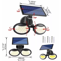 Lampa ścienna solarna SMD-56LED z czujnikiem ruchu i zmierzchu